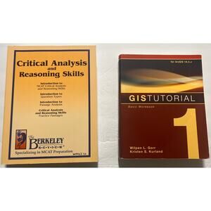 Lot of 2 Study Textbooks GIS Tutorial 1 & MCAT Critical Analysis Reasoning